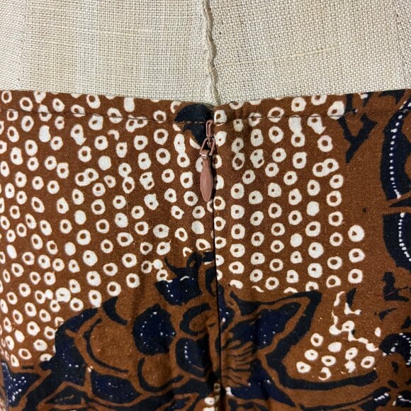 30% off! Anthropologie Skirt women's 6 brown black patterned pencil skirt ruffle - Picture 7 of 8